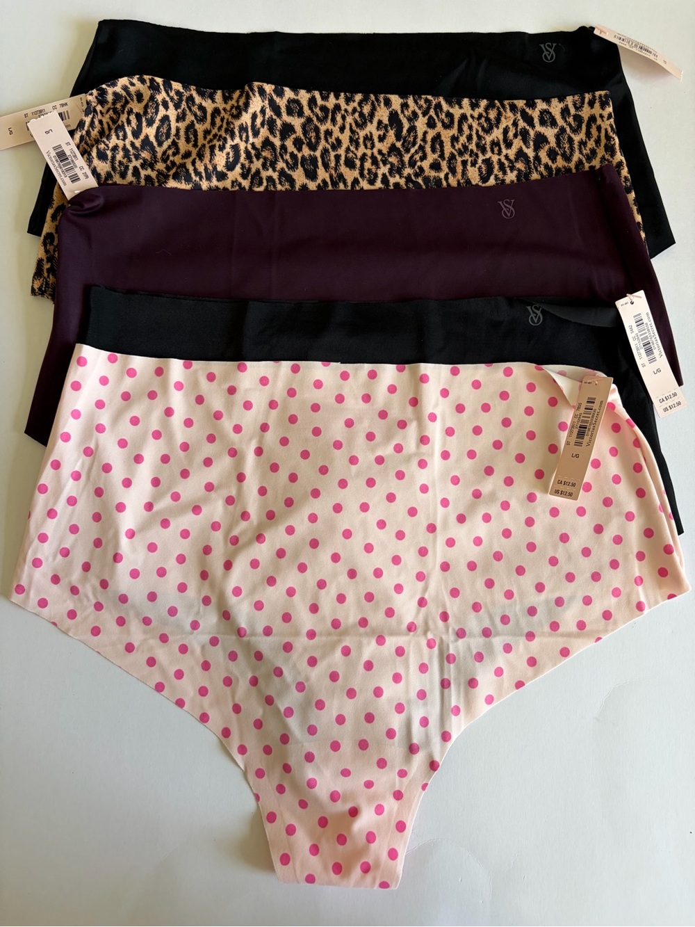 NWT Victoria’s Secret high waisted no-show Pink Polka Dot (5 pack Assortment)